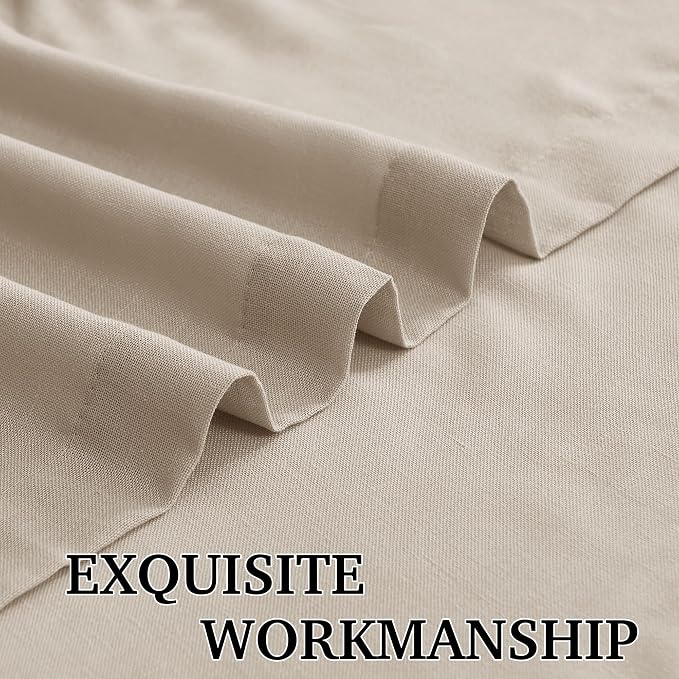 RYB HOME Farmhouse Boho Linen Sheer Curtains 90 inches Long - Image 5