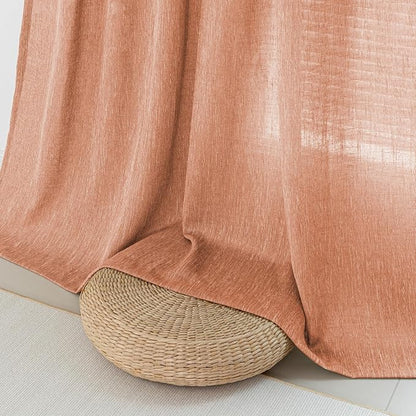 MYSKY HOME Orange Curtains for Bedroom, Short Curtains for Small Window - Image 5