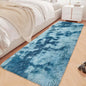 Super Soft Fluffy Living Room Area Rug 2x6 ft Tie-Dyed Light Blue Shaggy Furry by JiaoBaba