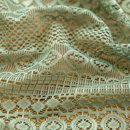 Sutuo Home Olive Green Boho Lace Curtains 2 Panels 45 Inch Long, Semi Sheer - Image 7