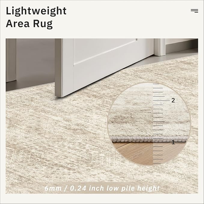 Soalmost Washable 3x10 Hallway Runner Rug Non-Slip Kitchen Entry Rugs Beige | - Image 7