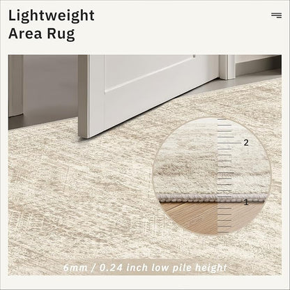 Soalmost Washable 3x14 Hallway Runner Rug Non-Slip Kitchen Entry Rugs Beige | - Image 7