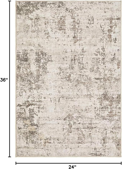 UERMEI 2x3 Entryway Area Rug: Washable Neutral Modern Abstract Small Rug - Image 2