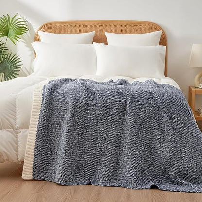 Snuggle Sac Heather Navy Throw Blanket - Image 4
