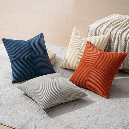 MIULEE Blue Rust Throw Pillow Covers 18x18 Inch Set of 4 Boho Farmhouse Cushion - Image 7