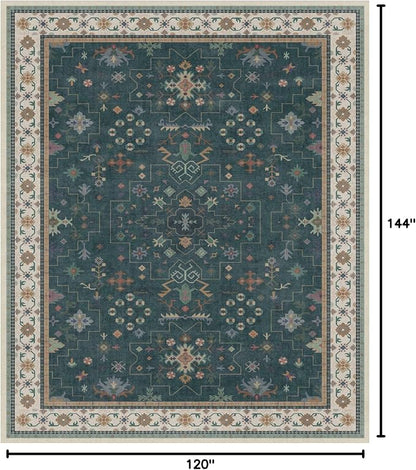 Dark Green Oushak Living Room Rug 10x12 - Image 2
