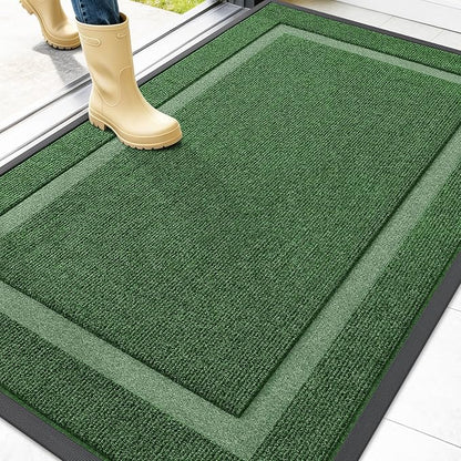 OLANLY Front Door Mat Outside 47x30, All-Season Heavy-Duty Rubber Doormat | by OLANLY