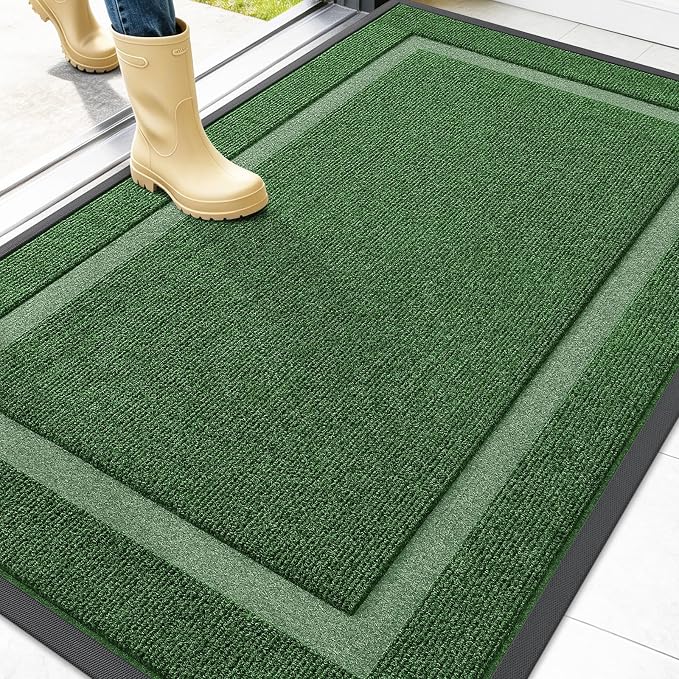 OLANLY Front Door Mat Outside 47x32, All-Season Heavy-Duty Rubber Doormat | by OLANLY