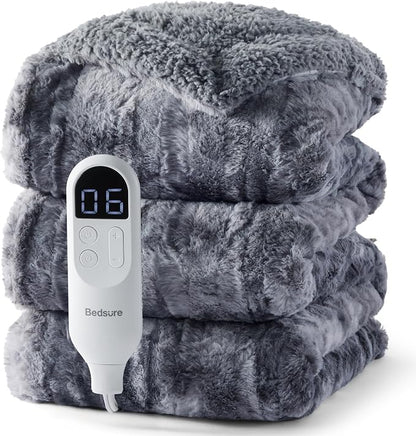 Bedsure Faux Fur Heated Blanket Twin Size, Fast Heating Electric Blanket Twin by Unknown
