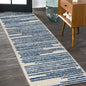 JONATHAN Y Khalil Modern Berber Stripe Cream/Navy Runner Rug, Contemporary by JONATHANY