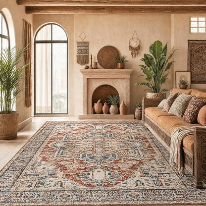 AMADA HOMEFURNISHING 5x7 Area Rugs, Washable Living Room Rug Low-Profile - Image 3