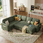 LINSY HOME Sectional Sofa with Pull Out Bed, 6 Seats Corduroy Reversible by LINSYHOME