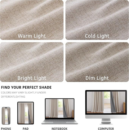 NICETOWN 100% Blackout Linen Curtains - Image 8