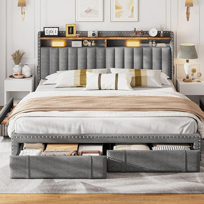 EnHomee Upholstered King Size Bed Frame - Image 8