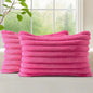 decorUhome Fall Faux Fur Throw Pillow Covers 12x20 Set of 2 Hot Pink | by decorUhome