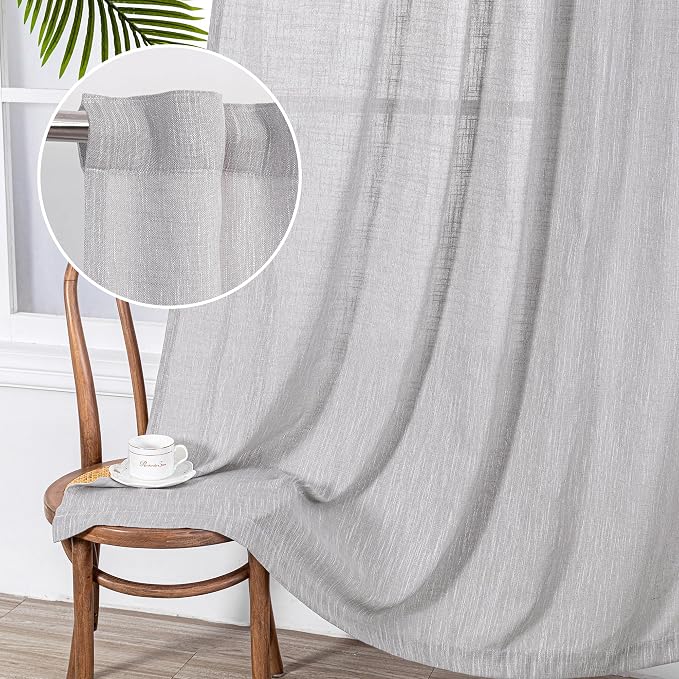 MYSKY HOME Short Curtains for Small Window, Boho Sheer Curtains 2 Panels Set by MYSKYHOME