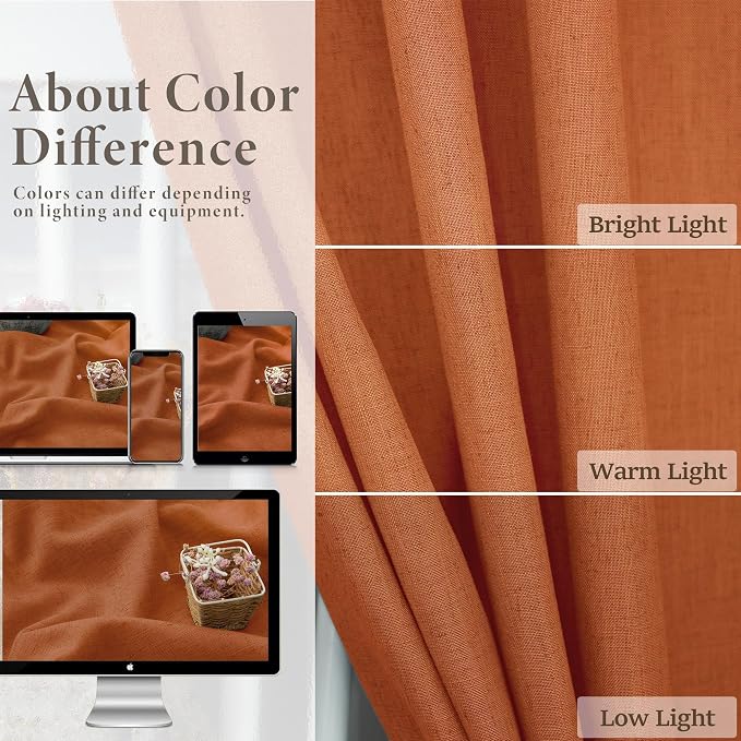 Burnt Orange Curtains 96 Inches Long - Image 3