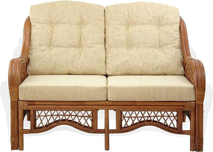 Malibu Lounge Loveseat Sofa Natural Rattan Wicker Handmade Design - Image 3