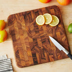Ironwood Oslo End Grain Square Utility Cutting Board, One Size, Acacia Wood, Brown
