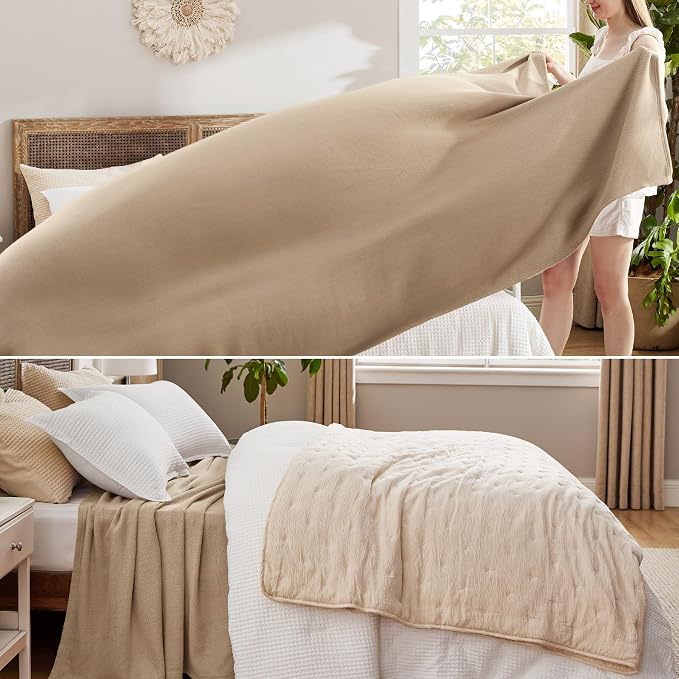 Bedsure GentleSoft 100% Cotton Large Blanket Oversized King - Image 4