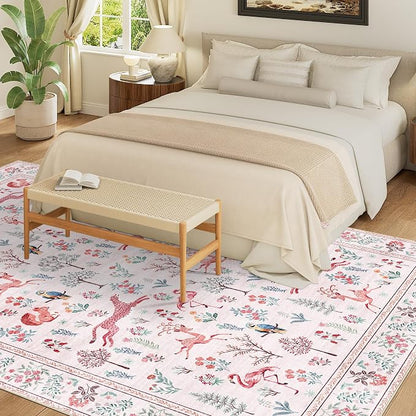 DUKINO 8x10 Area Rugs, Washable Soft Animal Bedroom Rug Non Slip, Low Pile - Image 3