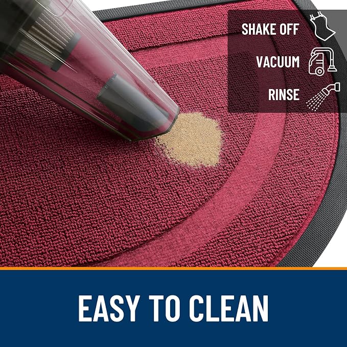OLANLY Half Circle Front Door Mat Outside 29.5x17 All-Season Rubber Doormat | - Image 6