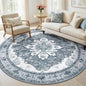 RELEANY Washable Area Rug, Round 6ft, Water Repellent, Pet Friendly, Vintage by RELEANY