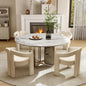 Hyfirm Upholstered Linen Barrel Dining Chairs Set of 4, Modern Accent Kitchen by Hyfirm
