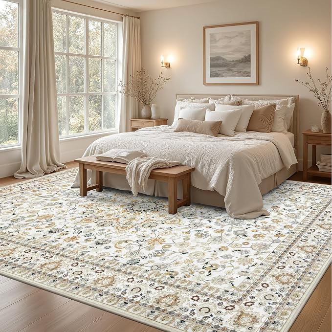 10x14 Area Rugs Living Room: Washable Vintage Rug - Image 3