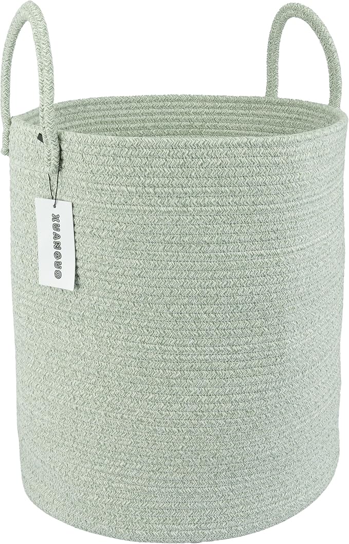 XUANGUO Cotton Rope Laundry Basket Hamper by XUANGUO