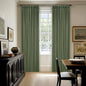 80 Inch Olive Green Linen Pinch Pleated Blackout Curtains by Twodrapes