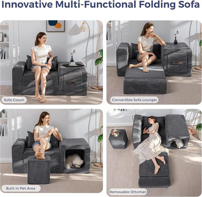MAXYOYO Folding Sofa Couch, Convertible Floor Sofa - Image 3