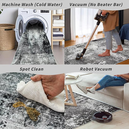 4x5 Washable Entryway Rug – Non-Slip Low Pile Throw Area Rug - Image 7
