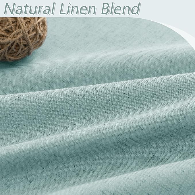100% Blackout Linen Curtains 90 Inch Length 2 Panels Set - Image 3