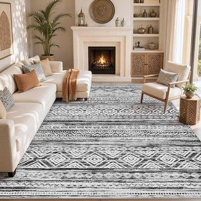 cotiled Boho 12x15 Area Rug for Living Room: Large Moroccan Washable Rug | by COTILED