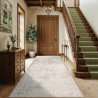 Washable 4x8 Hallway Area Rug: Abstract 8ft Water Resistant Soft Entry Kitchen - Image 6
