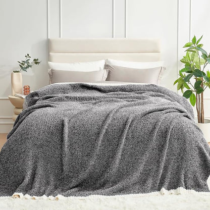 Snuggle Sac Super Soft & Reversible Heather Black Throw - Image 7