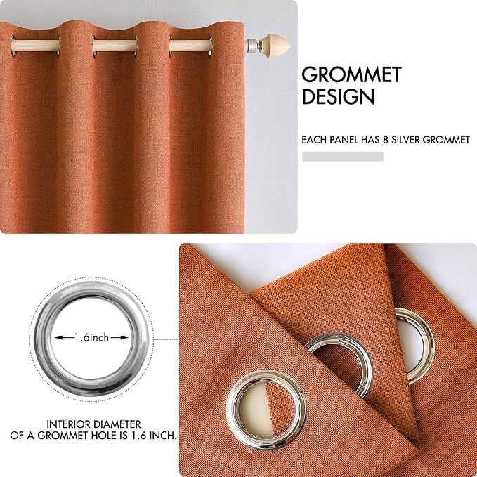MIULEE 100% Blackout Linen Curtains - Image 4