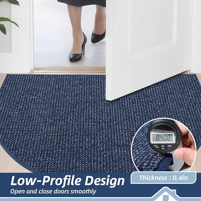 BEQHAUSE Dirt Trapper Door Mat 32" x 48" Half Circle Non Slip Rugs, Absorbent - Image 5