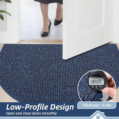BEQHAUSE Dirt Trapper Door Mat 32" x 48" Half Circle Non Slip Rugs, Absorbent - Image 5