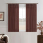 Short Linen Pleated Reddish Brown Semi Sheer Curtains 45 Inch Long 2 Panels | by Twodrapes