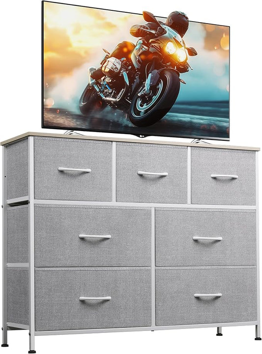 WLIVE 7 Drawer Dresser TV Stand, Entertainment Center, Media Console Table by WLIVE