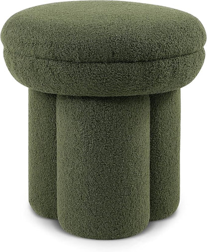 Furniture of America Rami Modern 18-inch Mushroom-Shape Upholstered Ottoman - Image 4