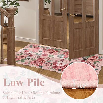 DUKINO 6x9 Area Rugs, Floral Washable Rug - Image 9