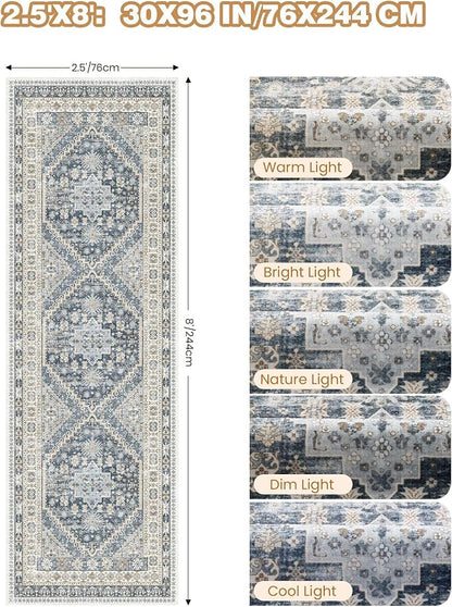 Kitchen Runner Rug Non Slip Washable Rugs 2.5x8, Carpet Runner - Image 2