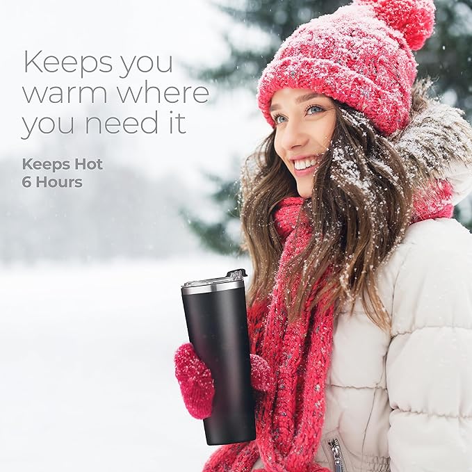 SIPX™ Triple-Insulated Tumblers - 16oz. Premium Modern Tumbler With Lid, insulated Cup Keeps Hot For 6 Hours, Stainless Steel Tumbler Made Of Sustainable Material, Coffee Travel Mug For Home & Office