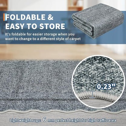 GarveeHome Scalloped Area Rug 4x6 Washable Rug Modern Floor Cover Soft Low Pile - Image 6