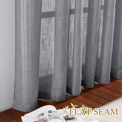NICETOWN Sheer Curtains 84 inches Long Linen Look - Image 7