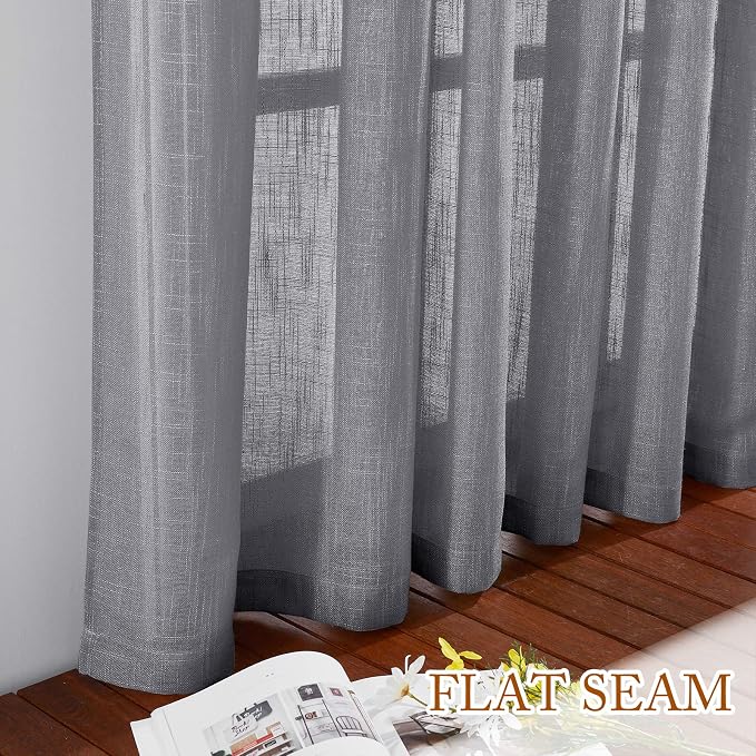 NICETOWN Linen Textured Sheer for Bedroom - Image 7