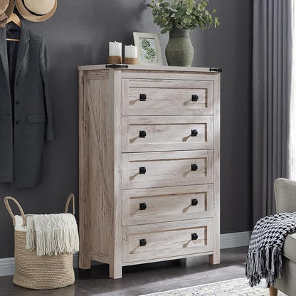 T4TREAM Farmhouse 5 Drawers Dresser Chests - Image 7
